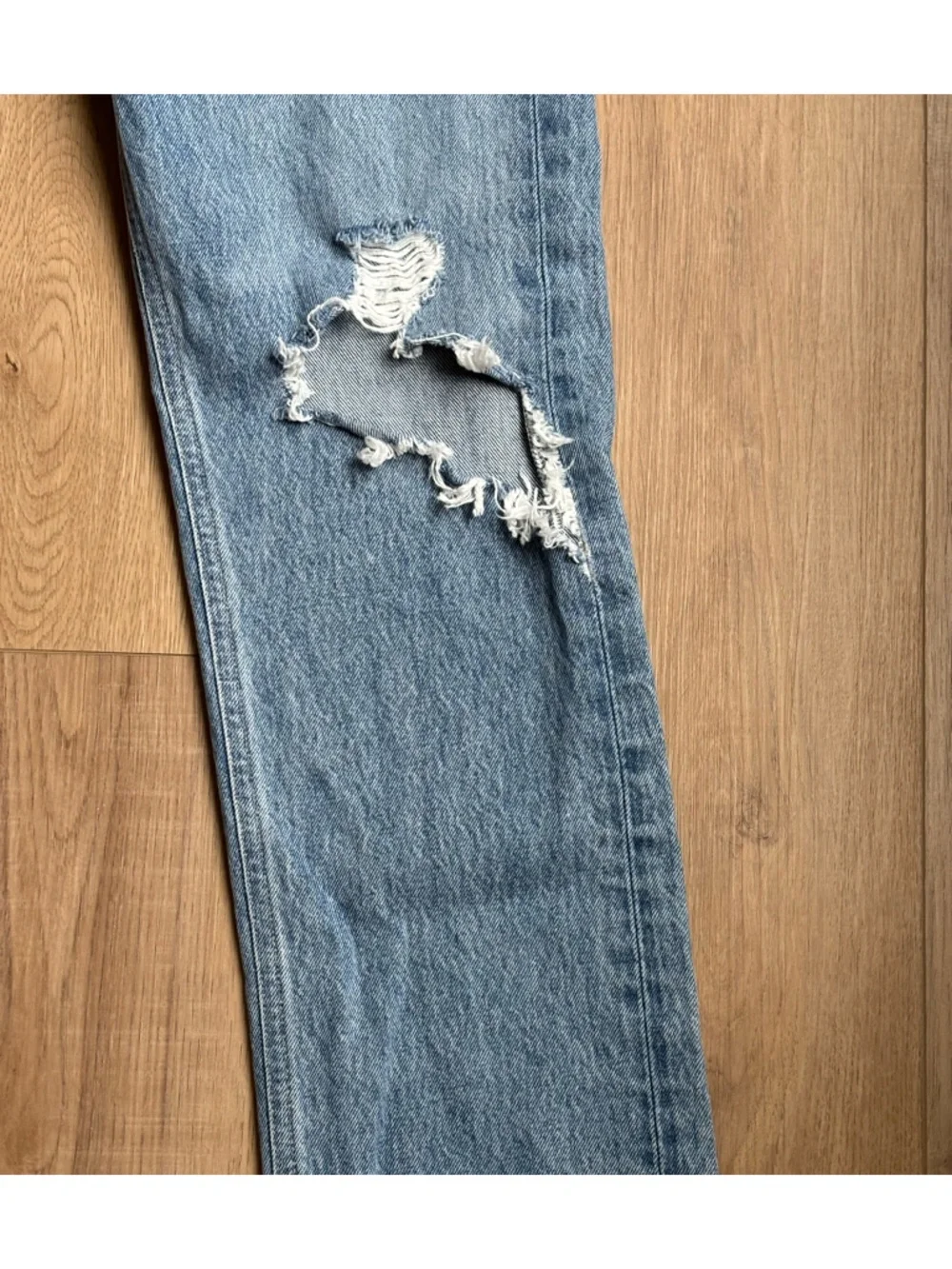 AGOLDE 90s Mid Rise Loose Fit Jean Blue Distressed Size 25